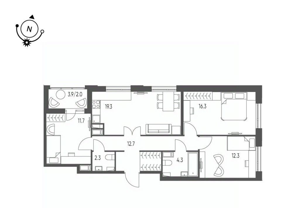 квартира г Омск р-н Кировский микрорайон Зелёная Река 14 фото 1