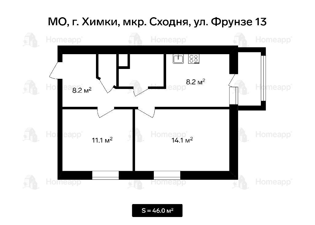 квартира г Химки мкр Сходня ул Фрунзе 13 Сходня фото 21