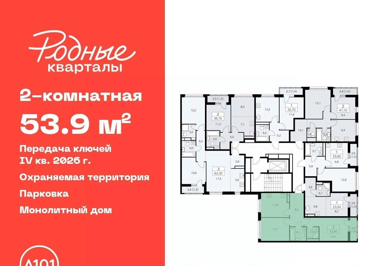 квартира г Щербинка ЖК «Родные кварталы» 1/2 Толстопальцево фото 2