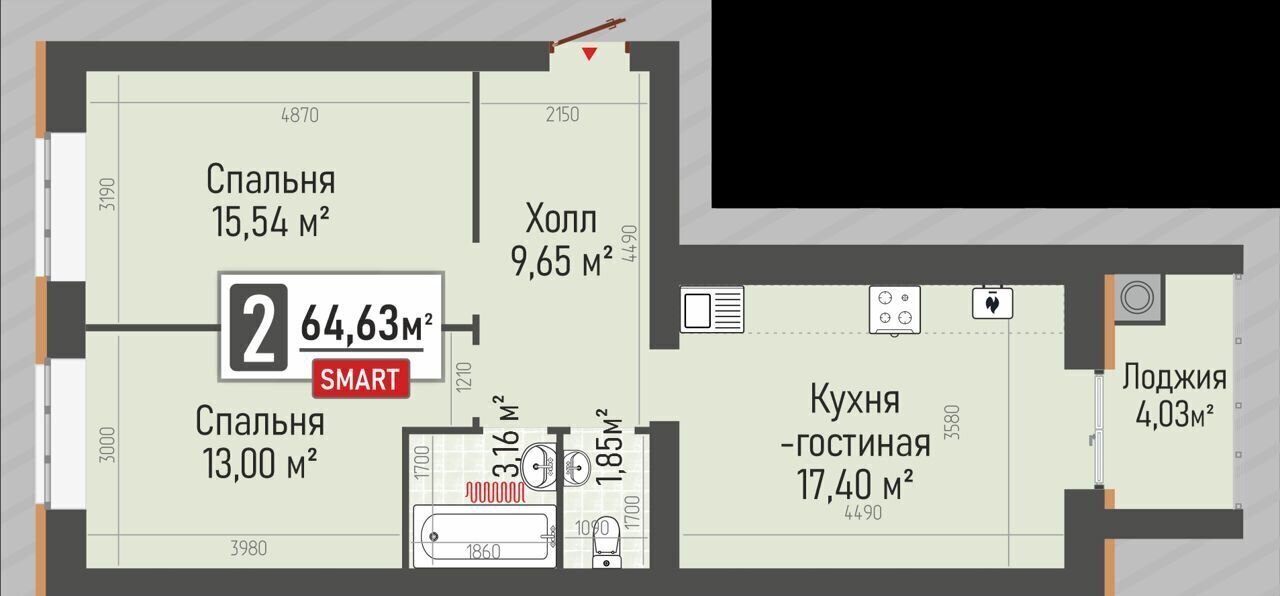 квартира р-н Рыбновский г Рыбное ул Макаренко 5 фото 2