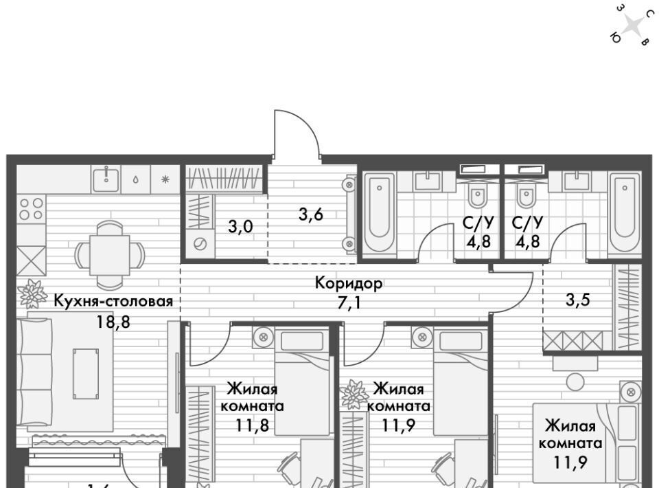 квартира г Владивосток р-н Ленинский ул Крылова 10 ЖК «Философия» фото 1