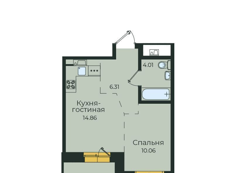 квартира г Иркутск р-н Октябрьский ул Пискунова 134 ЖК «Семья» Октябрьский административный округ фото 1