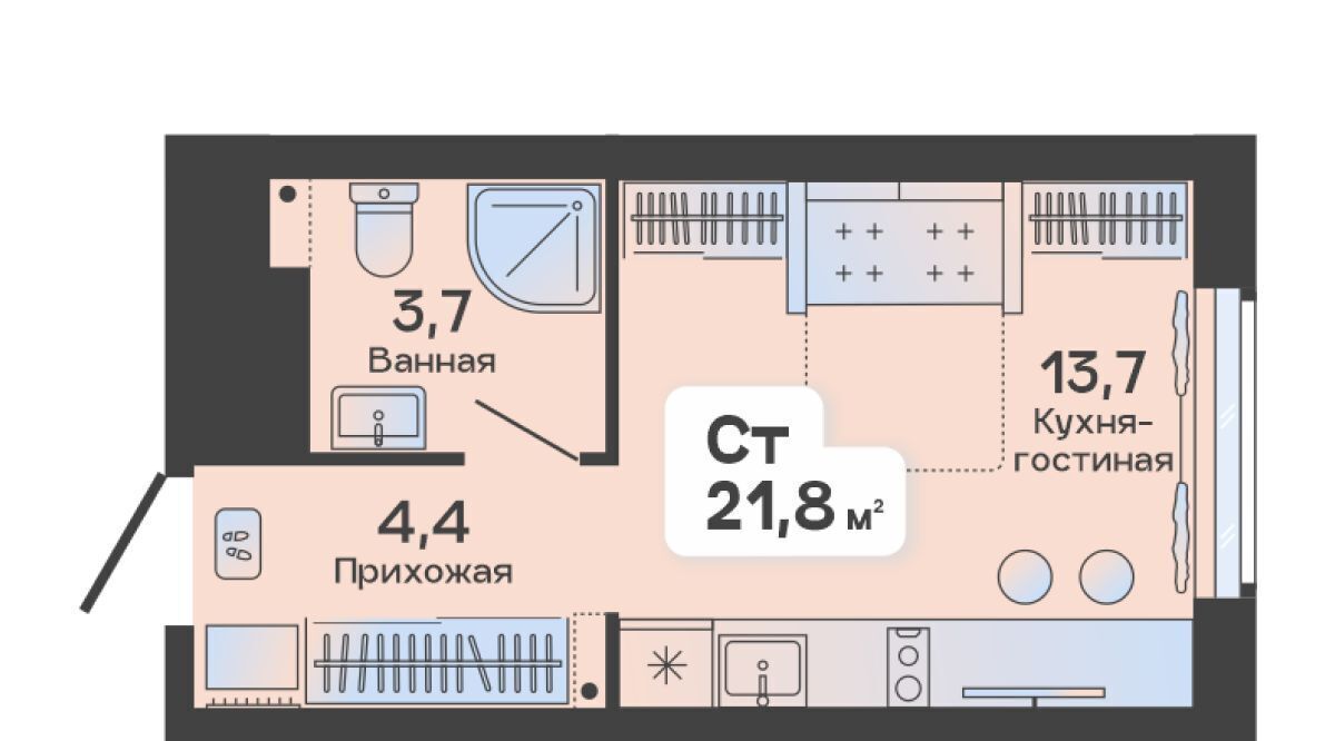 квартира г Тюмень р-н Центральный ул Новгородская 9б Центральный административный округ фото 4