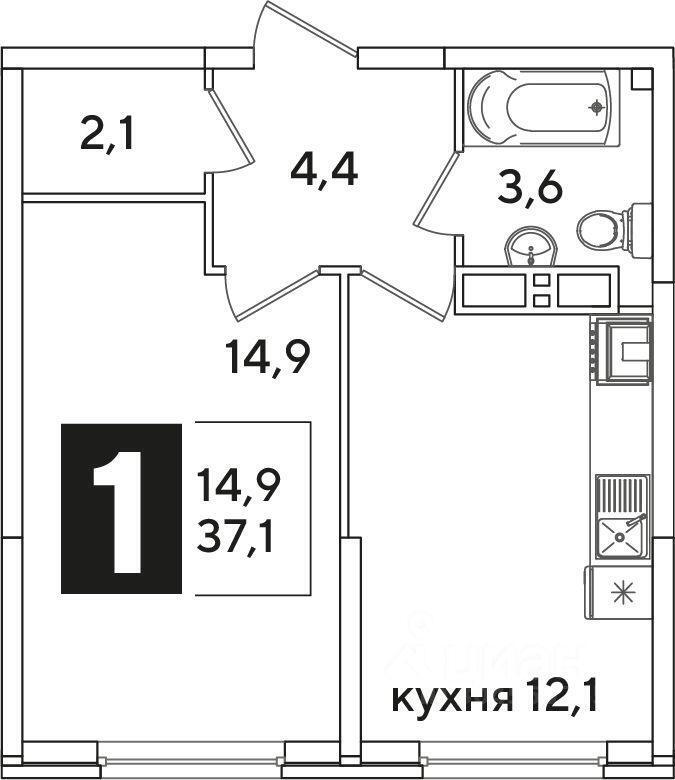 квартира г Краснодар р-н Прикубанский ул им. Ивана Беличенко 95/1 ЖК «Самолет» фото 2
