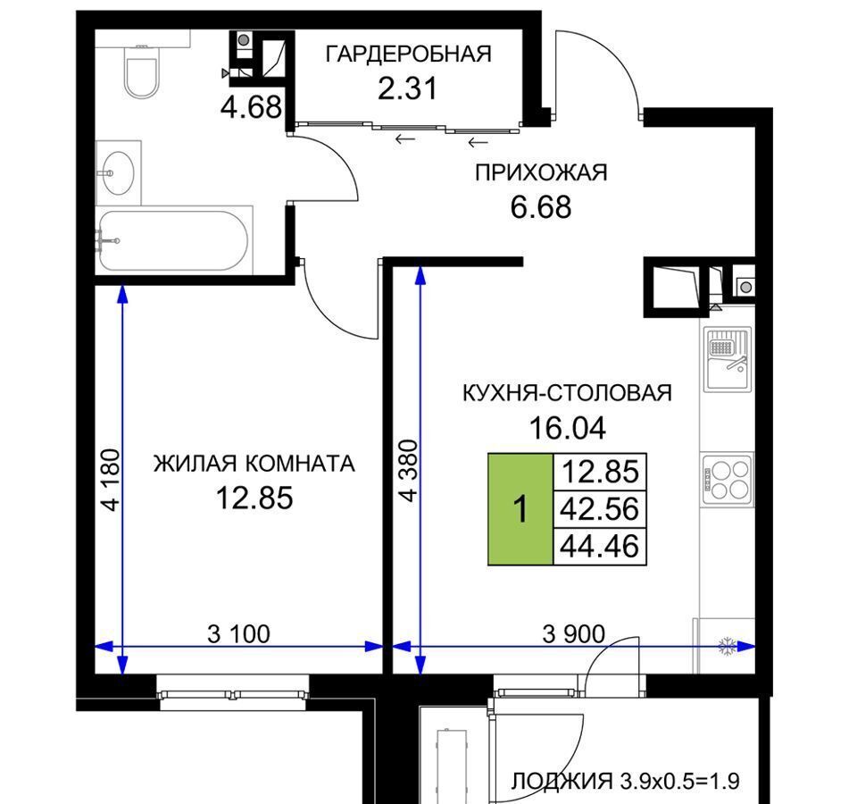 квартира г Краснодар р-н Прикубанский ул Ветеранов 4 д. 85 фото 7