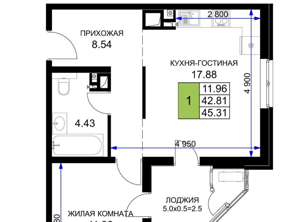 квартира г Краснодар р-н Центральный фото 1