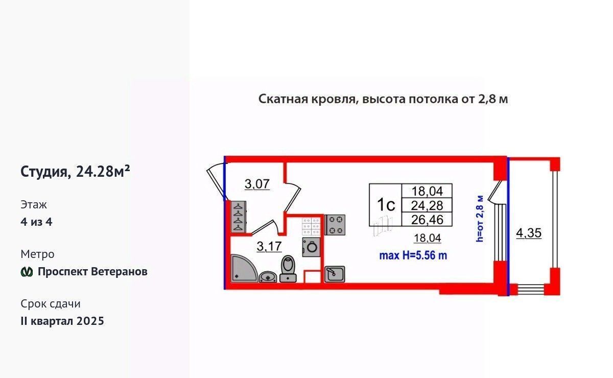 квартира г Санкт-Петербург п Стрельна пр-кт Буденного 20к/2 метро Проспект Ветеранов фото 1