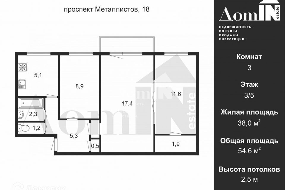 квартира г Санкт-Петербург пр-кт Металлистов 18 Красногвардейский фото 2