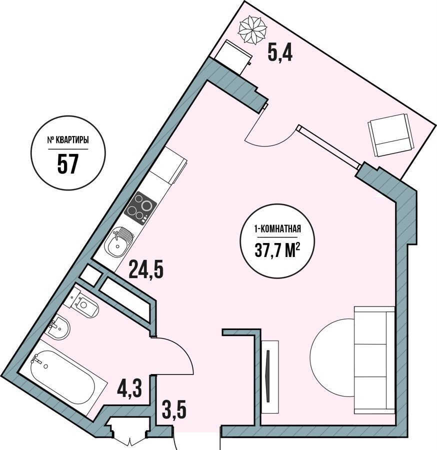 квартира р-н Темрюкский ст-ца Голубицкая ул Курортная 4 д. 161в фото 2