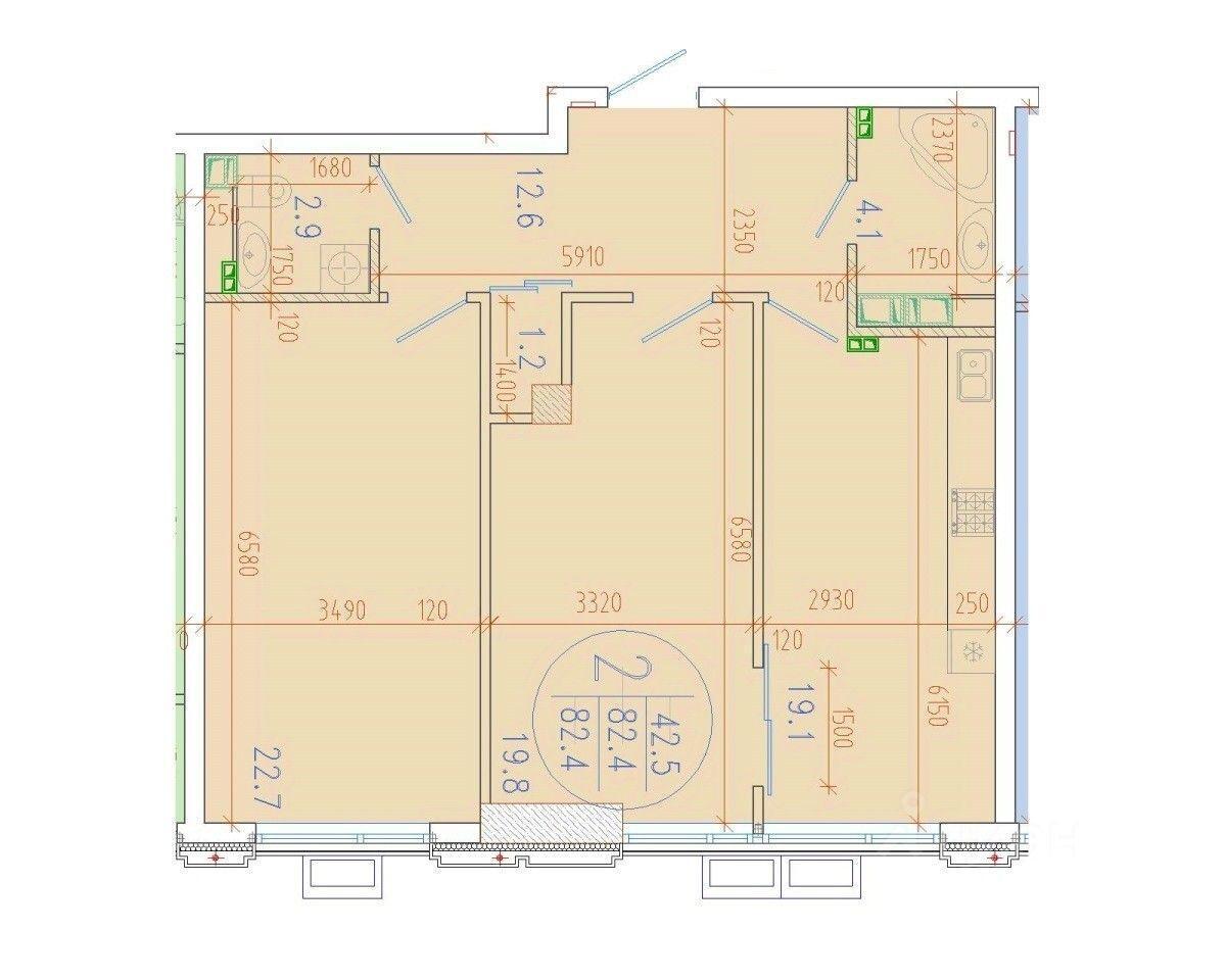 квартира г Краснодар р-н Прикубанский ул им. 40-летия Победы 33г ЖК Development Plaza фото 1