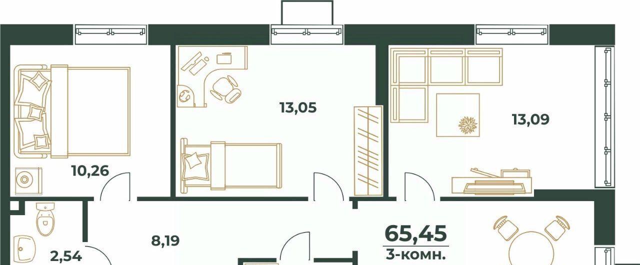 квартира г Хабаровск р-н Индустриальный Южный микрорайон ул Малиновского фото 1
