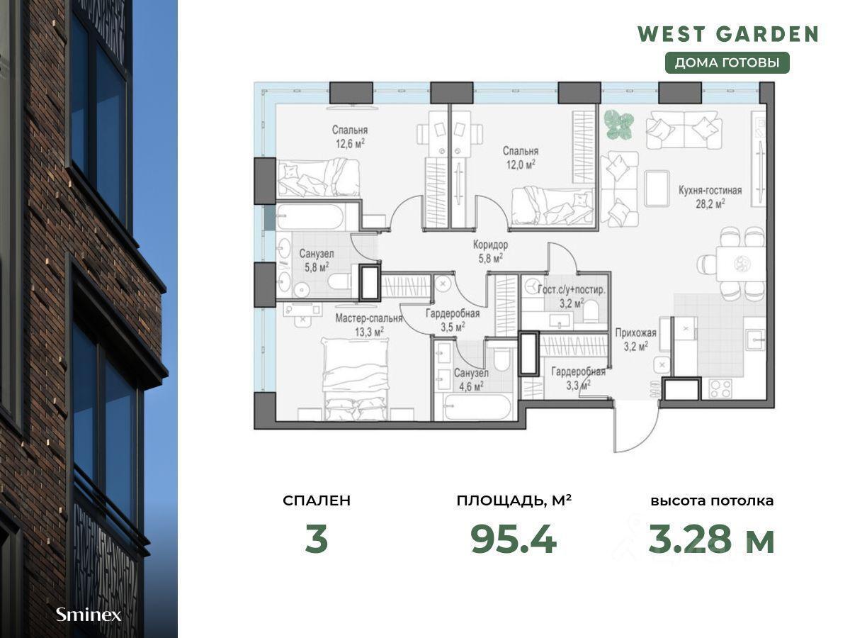 квартира г Москва метро Раменки ЗАО пр-кт Генерала Дорохова ЖК West Garden к 13, Московская область фото 1