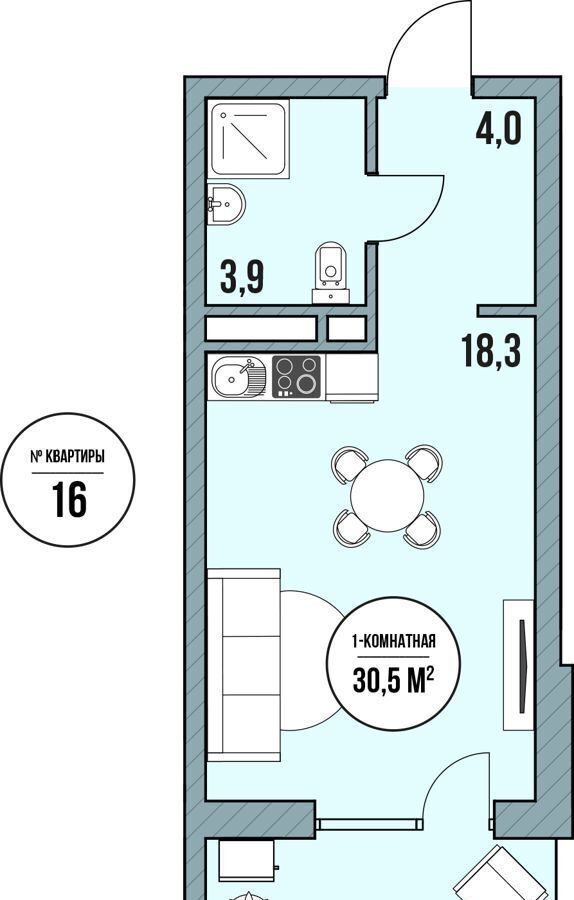 квартира р-н Темрюкский ст-ца Голубицкая ул Курортная 5 д. 161в фото 2