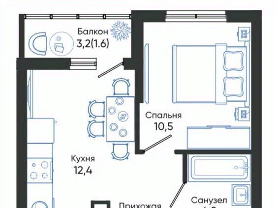 квартира г Новороссийск р-н Центральный ЖК Облака 2 фото 3