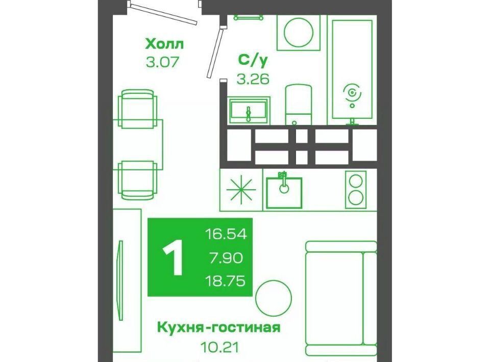 квартира г Владивосток р-н Ленинский ЖК «Зеленый бульвар» фото 1