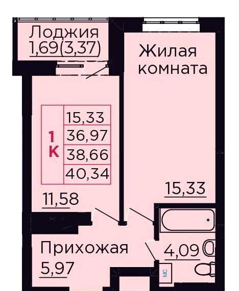 квартира р-н Аксайский г Аксай пр-кт Ленина 40у Аксайское городское поселение, ЖК «Вишневый сад» фото 1