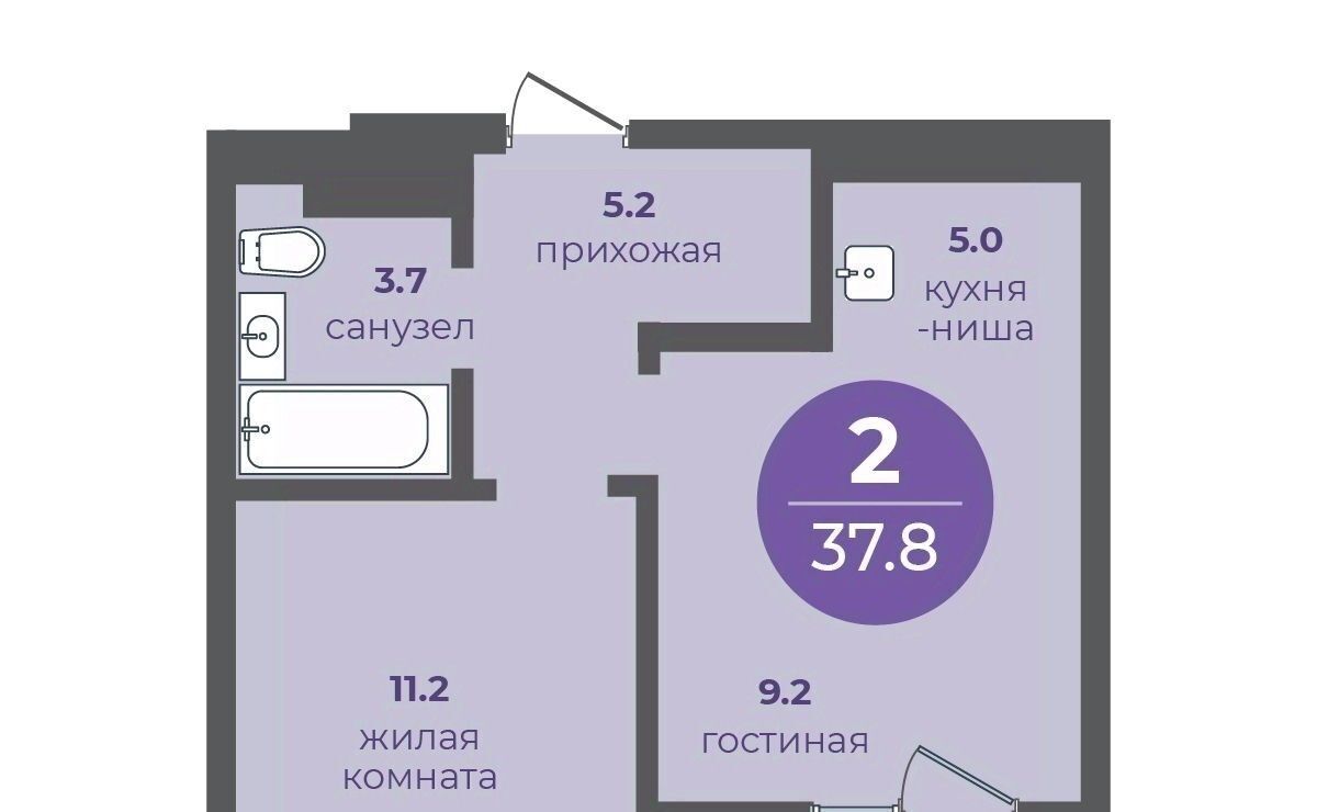 квартира г Красноярск р-н Кировский ул Апрельская 9 фото 2