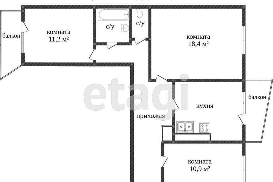 квартира г Сургут ул Островского 26/1 городской округ Сургут фото 1