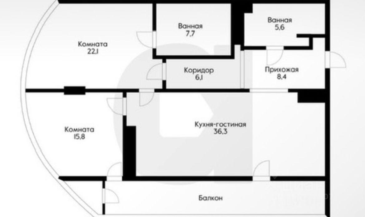 квартира г Краснодар р-н Западный ул им. Дзержинского 93 ЖК «Малахит» фото 17