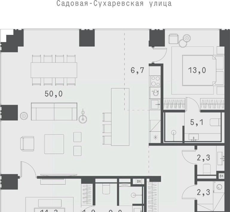 квартира г Москва метро Сухаревская ул Садовая-Сухаревская 14 муниципальный округ Мещанский фото 1