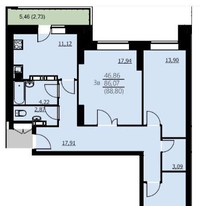 квартира г Ярославль р-н Заволжский ул Красноборская 38к/3 фото 1