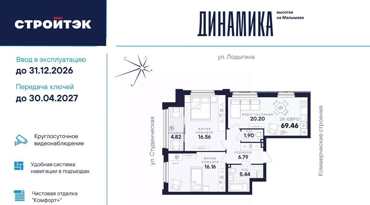 квартира г Екатеринбург Динамо ул Малышева 145б фото 1