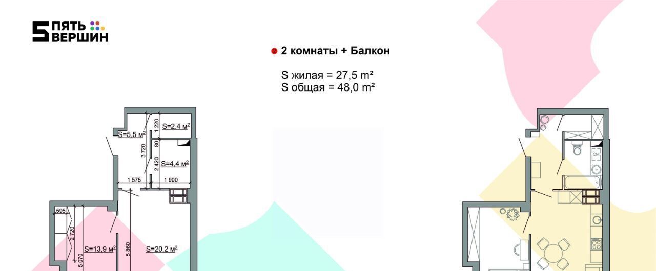 квартира г Волгоград р-н Центральный ул им. Пархоменко 26 ЖК «5 ВЕРШИН» фото 1