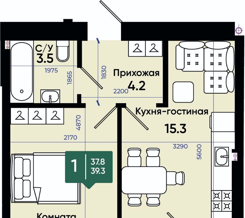 квартира г Батайск ул Олимпийское Кольцо 36к/13 фото 1