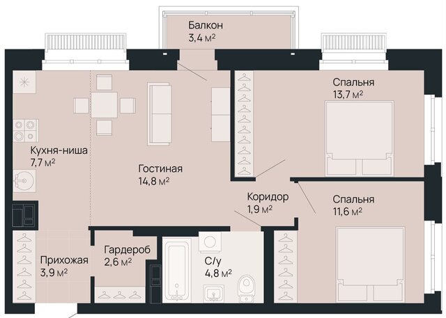 квартира р-н Советский Горьковская Клубный дом «Резиденция» фото