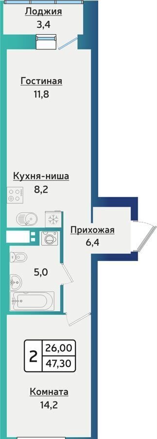 квартира г Ижевск р-н Устиновский Восточный ул Архитектора П.П.Берша 42 ЖК «BershaCity» фото 1