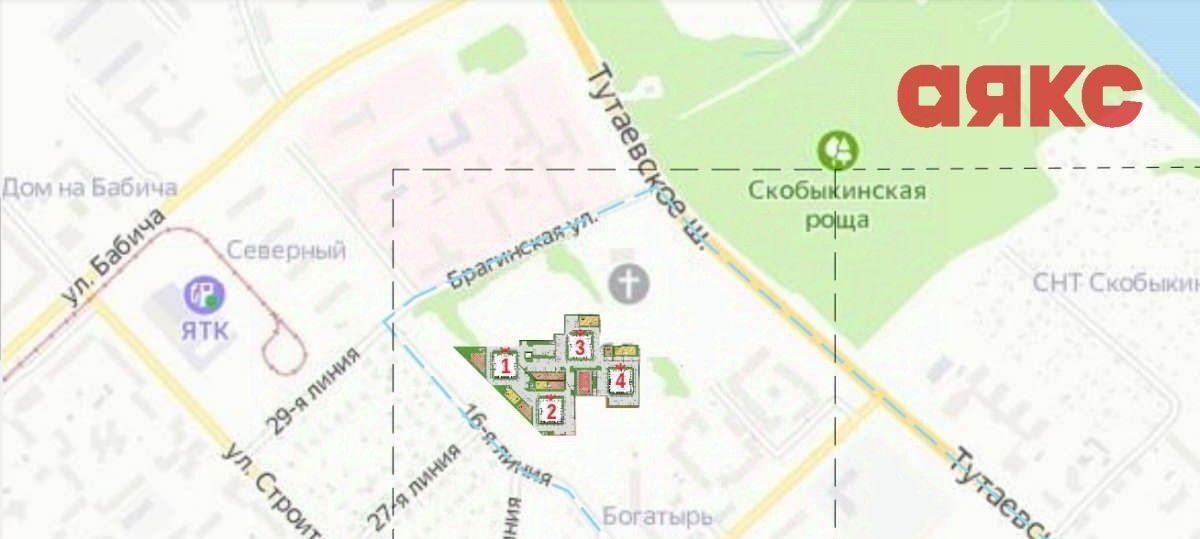 квартира г Ярославль р-н Дзержинский Северный ЖК «Северные резиденции» жилрайон, 9А мкр фото 13