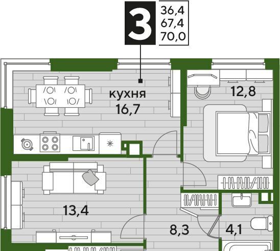 квартира г Краснодар р-н Прикубанский ул им. Анны Ахматовой фото 1