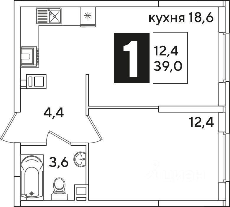 квартира г Краснодар р-н Прикубанский ул им. Ивана Беличенко 89 ЖК «Самолет» фото 1