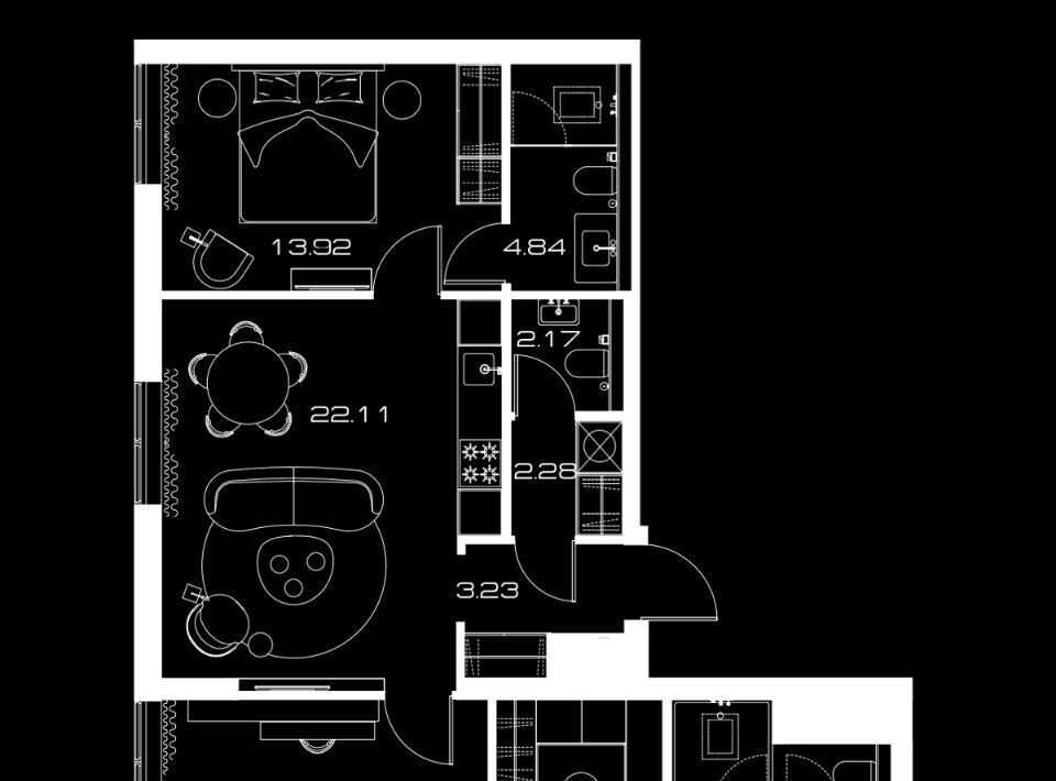 квартира г Москва метро Ленинский проспект пр-кт Ленинский 38 МФК Lunar муниципальный округ Гагаринский фото 2