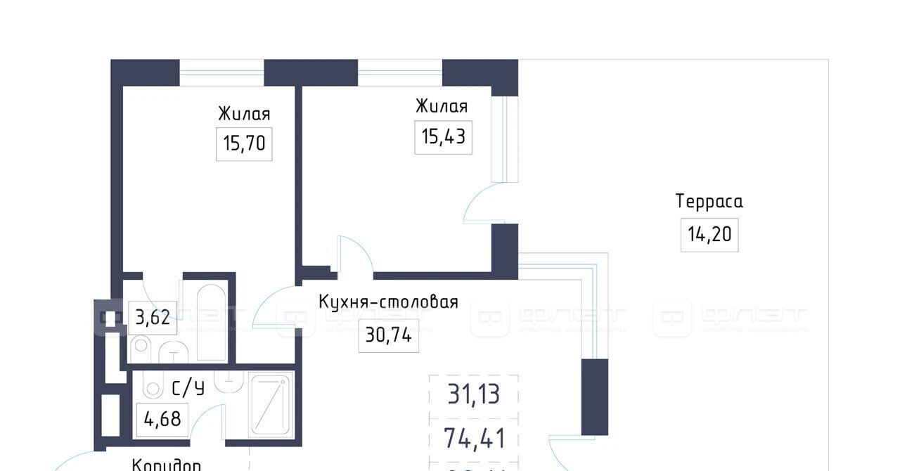 квартира г Казань метро Площадь Тукая ул Габдуллы Тукая фото 3