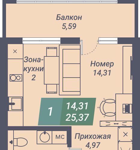 квартира г Новосибирск Заельцовская ул Даргомыжского 8д фото 2