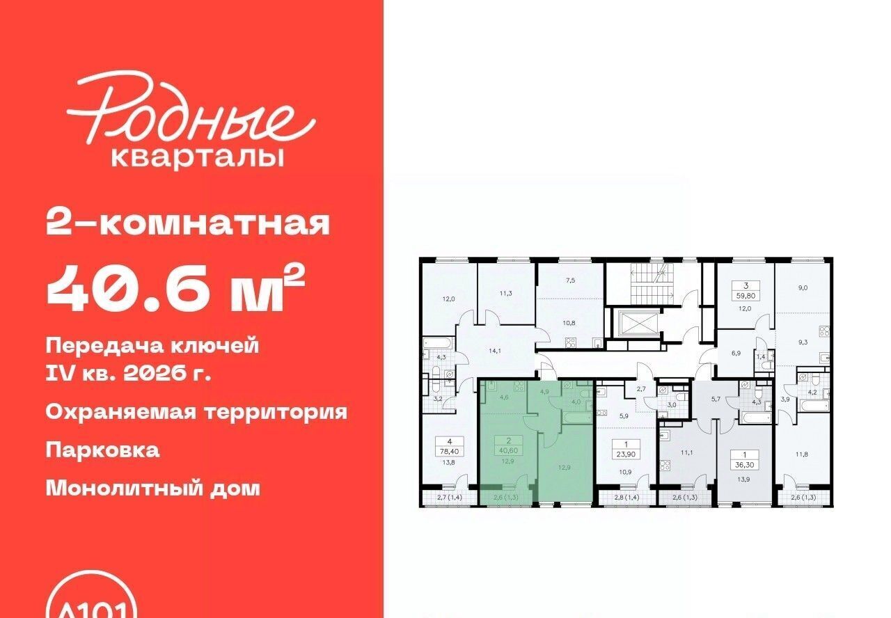квартира г Щербинка ЖК «Родные кварталы» 1/2 Толстопальцево фото 2