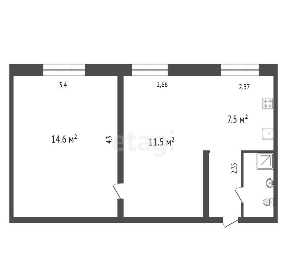 квартира р-н Березовский п Березовка ул Заводская 55 Березовка фото 18