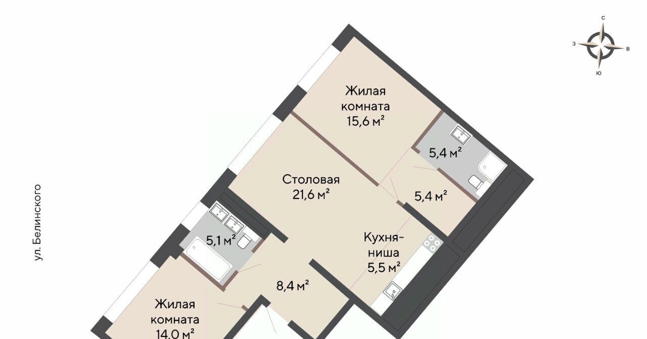 квартира г Екатеринбург Чкаловская Парковый Никольский жилой комплекс фото 2