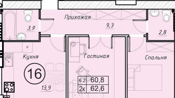 квартира г Батайск ул Олимпийское Кольцо 36к/21 фото 1