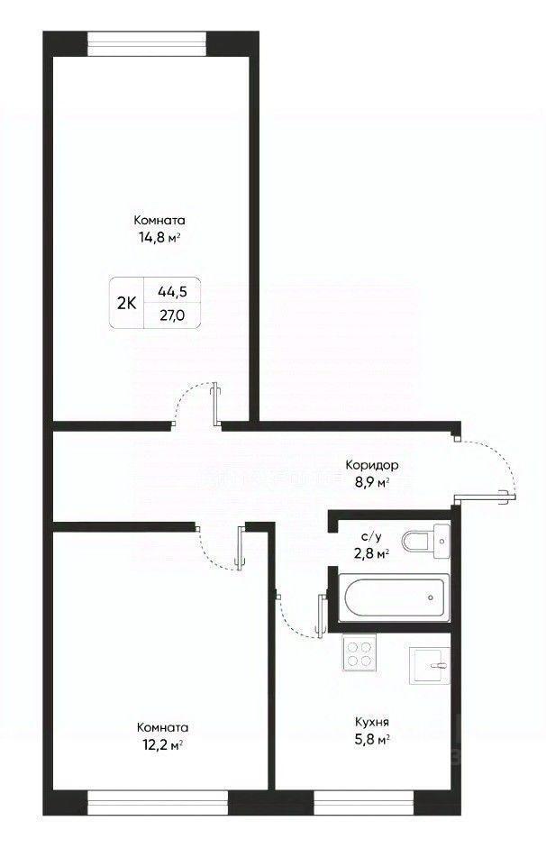 квартира г Новосибирск р-н Калининский ул Олеко Дундича 23/3 фото 2