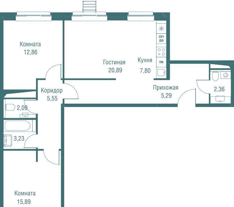 квартира г Одинцово ЖК «Одинбург» Одинцово фото 2