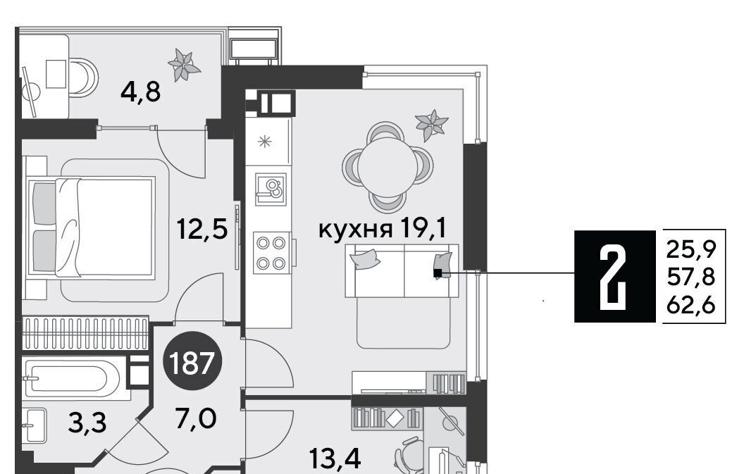 квартира г Краснодар р-н Прикубанский ЖК «Парк Победы» фото 2
