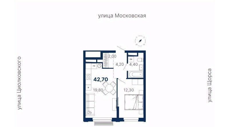 квартира г Екатеринбург Чкаловская ул Мартовская 249/2 фото 1
