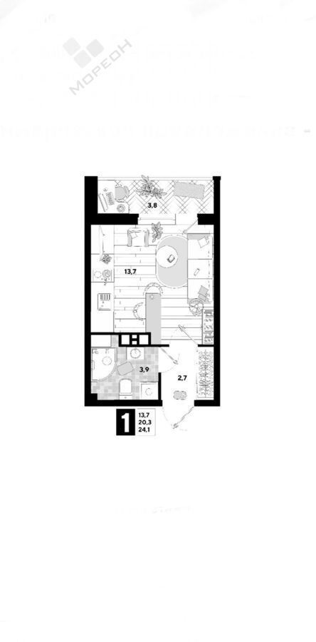 квартира г Краснодар р-н Прикубанский ул им. Константина Гондаря 109 фото 14