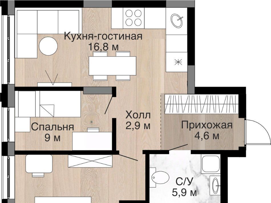 квартира г Кемерово р-н Заводский ЖК Южный фото 3