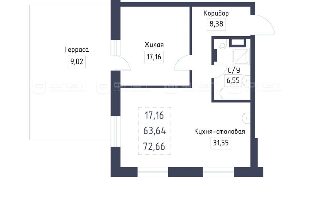 квартира г Казань метро Площадь Тукая р-н Вахитовский ул Габдуллы Тукая фото 1