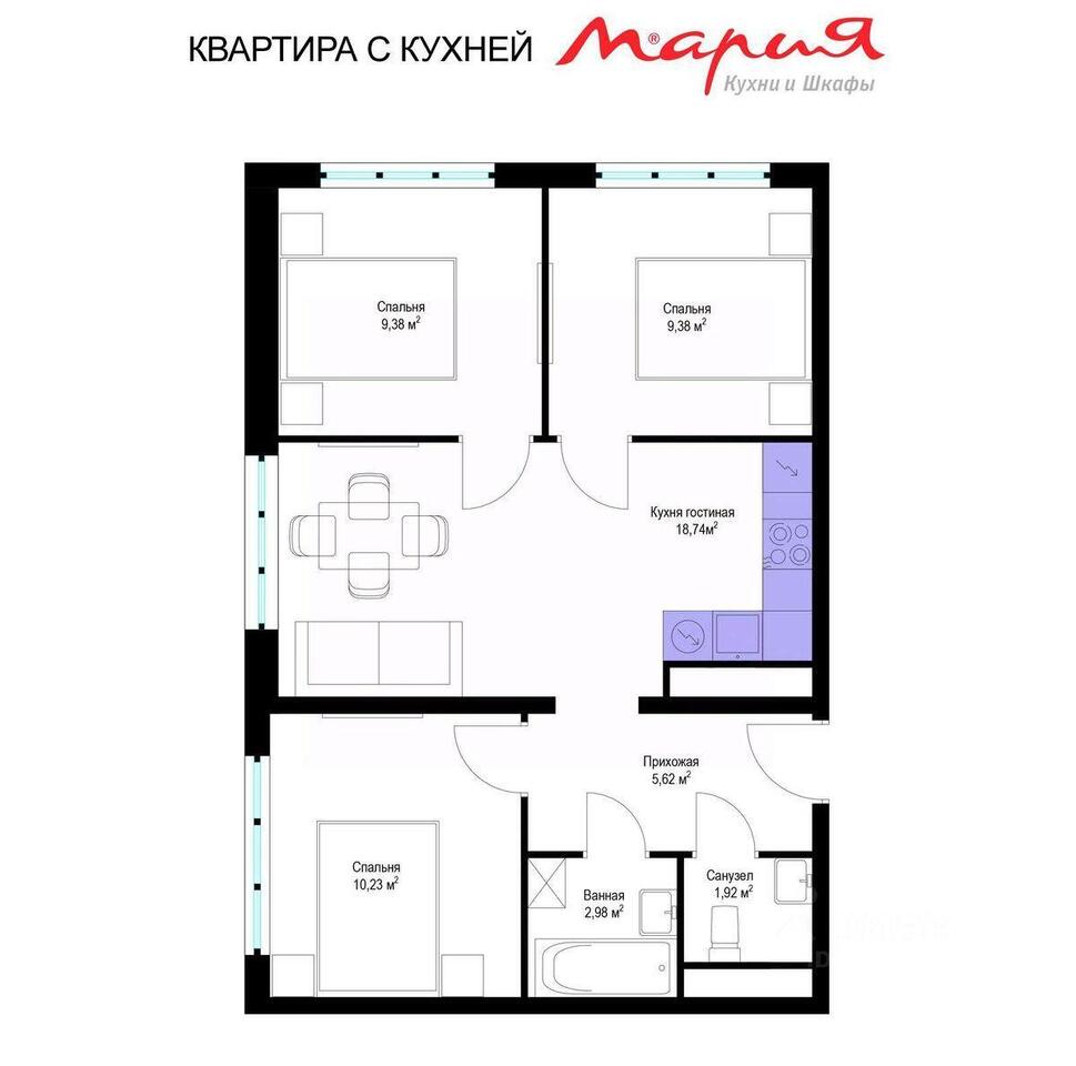 квартира г Видное микрорайон Купелинка квартал Центральный 3, Сапроново фото 2