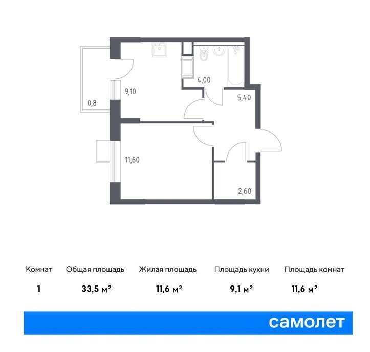 квартира г Москва п Филимонковское д Середнево ЖК «Цветочные Поляны Экопарк» ТиНАО Филатов Луг, Филимонковский район, к 1 фото 1