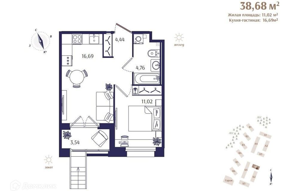 квартира г Зеленогорск ул Кривоносовская 57а Курортный район фото 1